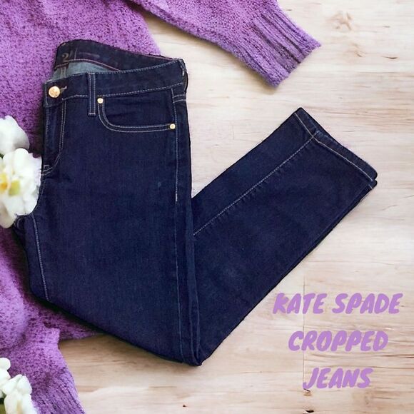 KATE SPADE LIVE COLORFULLY DARK WASH CROPPED JEAN PANTS BROOME STREET SIZE 29 - Picture 1 of 5